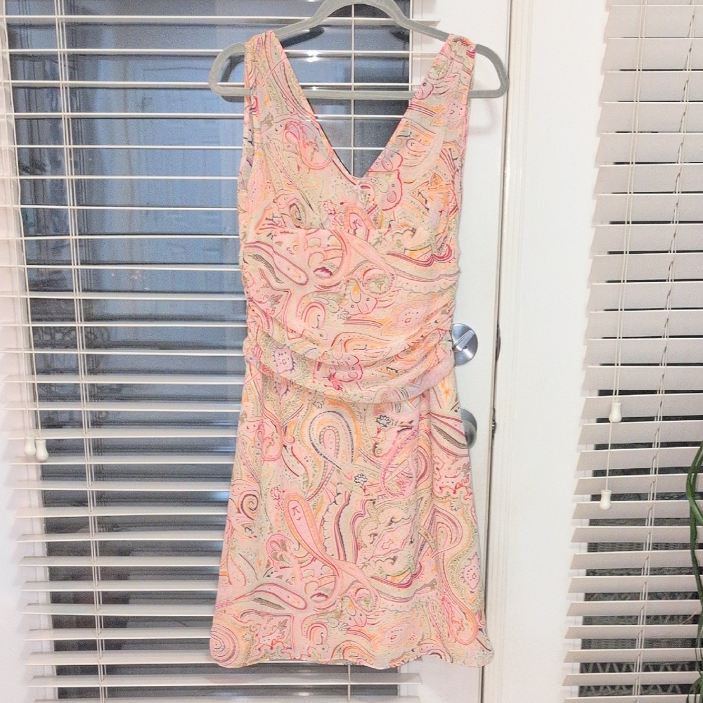 Giorgio Fiorline Paisley Mini Dress in Pink and Cream